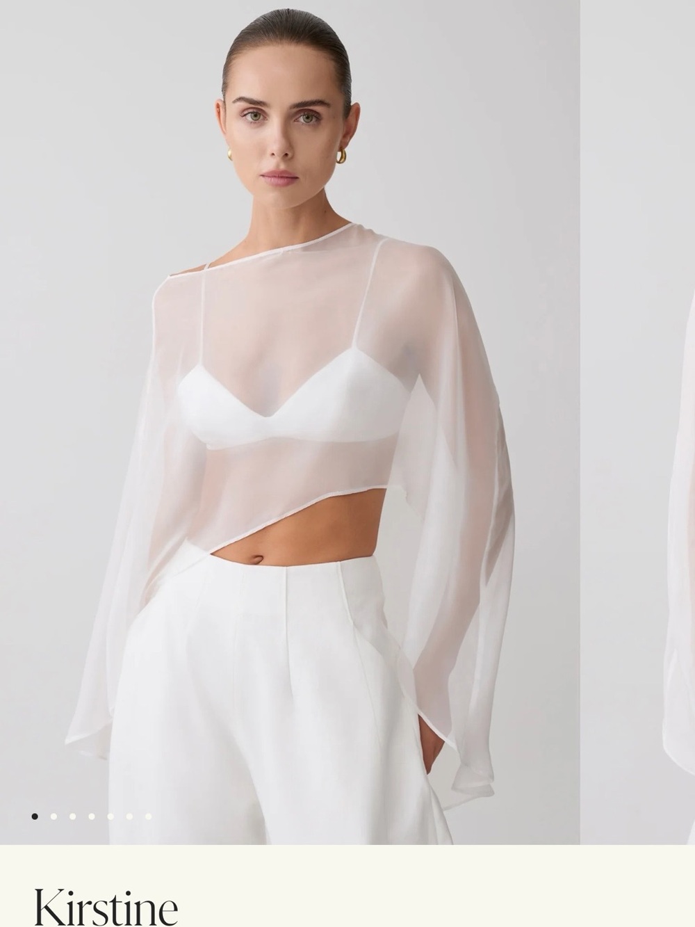 Meshki Kirstine Bralette with Chiffon Cape in Ivory